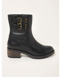 FatFace - Fatface Libby Leather Biker Ankle Boots - Lyst