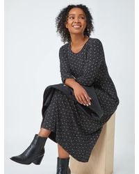 Roman - Petite Spot Pocket Stretch Midi Dress - Lyst