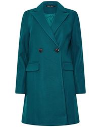 M Com - Double Breasted Mid Length Coat - Lyst