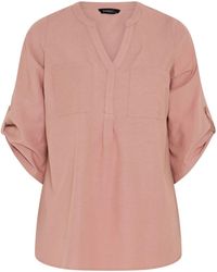 Evans - Linen Blend Collared Overhead Shirt - Lyst