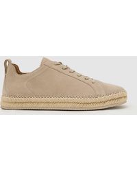 Reiss - Cade Suede Espadrille Lace-Up Trainers - Lyst