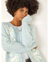 Roman - Floral Buttoned Knit Cardigan - Lyst