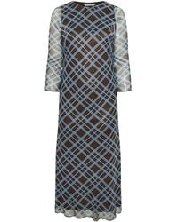 Yours Curve - Check Mesh Dress - Lyst