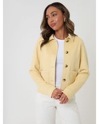 Threadbare - Cropped Button Up Suedette Shacket - Lyst