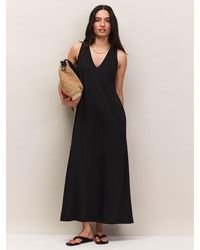 Ro & Zo - Slub Jersey V-Neck Midi Dress - Lyst