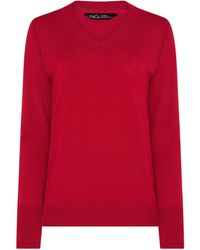 M Com - V-Neck Long Sleeve Jumper - Lyst