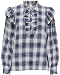 ONLY - Frill Detail Check Shirt - Lyst