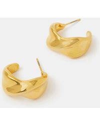 Accessorize - Stainless Steel Chunky Twist Hoop Earrings - Lyst