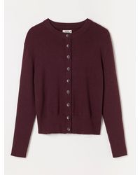 FatFace - Selene Burgundy Knitted Button Front Cardigan - Lyst