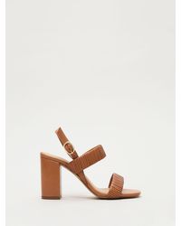 Phase Eight - Phase Eight Leather Block Sandals - Lyst