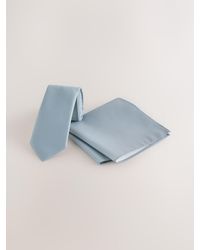 Next - Sage Tie And Pocket Square Set - Lyst