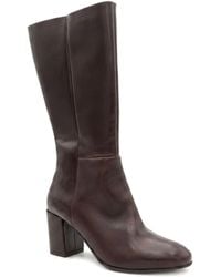 Jones Bootmaker - Leather Eirith Block Heel Smart Leather Long Boots - Lyst
