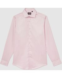 Reiss - Remote Cotton-Satin Cutaway-Collar Shirt - Lyst