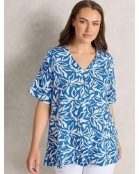 Evans - Premium Linen Pleated Top - Lyst