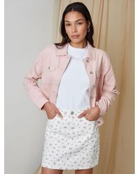 Threadbare - Floral Denim Mini Skirt - Lyst