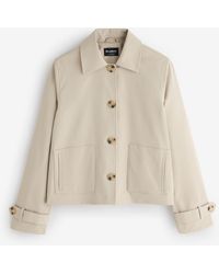 Threadbare - Detachable Scarf Detail Cropped Trench Coat - Lyst
