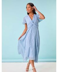 Roman - Petite Front Twist Jacquard Dress - Lyst