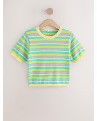 Next - Multi Stripe Knitted Short Sleeve Towelling T-Shirt - Lyst