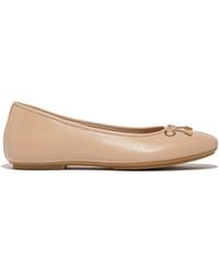 Fitflop - Delicato Bow Soft Leather Ballet Flats - Lyst