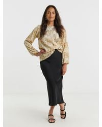 JD Williams - Velvet Sequin Slash Neck Volume Sleeve Blouse - Lyst