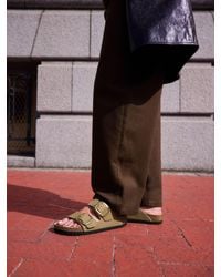 Birkenstock - Arizona Big Buckle Oiled Leather Sandals - Lyst