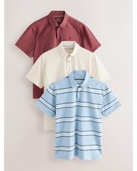 Next - Regular Fit Short Sleeve Jersey Polo Shirts 3 Pack - Lyst