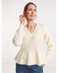 JD Williams - V-Neck Peplum Jumper - Lyst