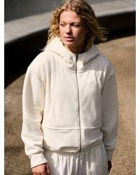 Self - Ecru Full Zip Microfleece Hoodie - Lyst