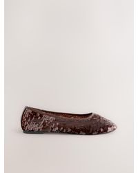 Next - Forever Comfort Ballerina Flats Mit Runder Zehenpartie Und Pailletten - Lyst