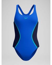 Speedo - Solid Splice Medalist One Piece Swimsuit - Lyst