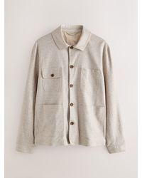 Next - Smart Textured Chore Jacket With Linen - Lyst