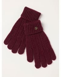 FatFace - Fatface Burgundy Pointelle Knit Gloves - Lyst