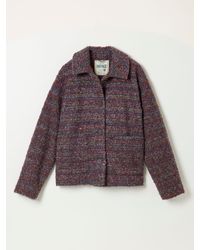 FatFace - Fatface Faye Plum Space Dye Petite Boucle Jacket - Lyst