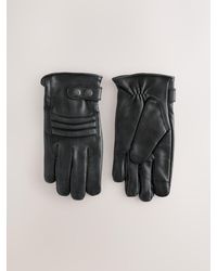 Next - Leather Biker Gloves - Lyst