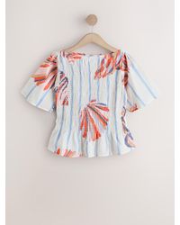 Next - Smocked Slash Neck Short Sleeve Top - Lyst