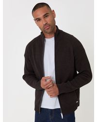 Threadbare - Knitted Zip Up Funnel Neck Cardigan - Lyst
