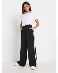 PixieGirl Petite - Side Stripe Contrast Waist Wide Leg Trousers - Lyst