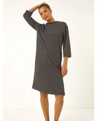 Roman - Stripe Jersey Stretch T-Shirt Dress - Lyst