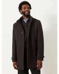 FatFace - Fatface Pendeen Dark Wool Mix Overcoat - Lyst