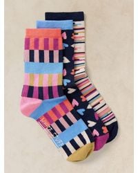 White Stuff - Geo Heart Print Socks 3 Pack - Lyst