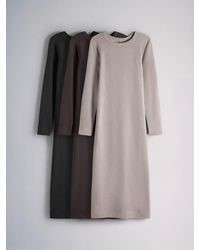 The Set - 3 Pack Long Sleeve Ribbed Jersey Maxi Dresses - Lyst