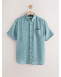 Next - Signature 100% Linen Printed Short Sleeve Shirt - Lyst