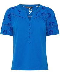M Com - Petite Embroidered Panel Blouse - Lyst