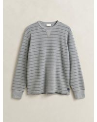 GANT - Micro Texture Stripe Crew Neck Knit Jumper - Lyst