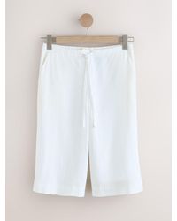 Next - Linen Blend Pull On Knee Length Shorts - Lyst