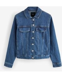 Next - Dark Fuller Bust Fitted Denim Jacket - Lyst