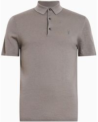 AllSaints - Allsaints Mode Merino Wool Short Sleeve Polo Neck Jumper - Lyst