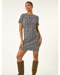 Roman - Textured Stretch Shift Dress - Lyst