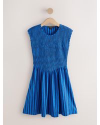 Next - Cap Sleeve Shirred Body Jersey Mini Dress - Lyst