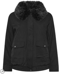 Yours Curve - Faux Fur Trim Bomber Jacket - Lyst